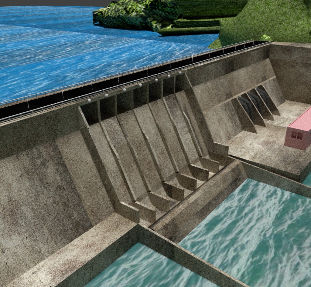 Water Dam with Roads and mountains preview image 1